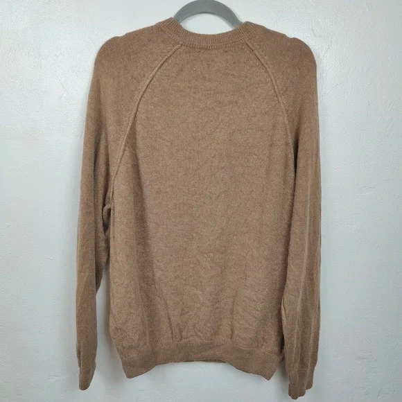 Carroll & Co Sweater Mens 40 Tan Wool Angora Crewneck Raglan Scotland Old Money - Picture 6 of 10